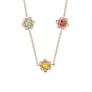 Collana Fiori Argento Rosa