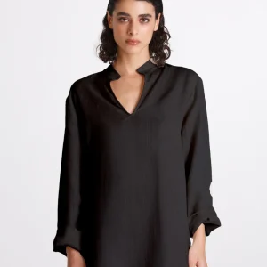 Camicia Donna Lino Coreana Nero